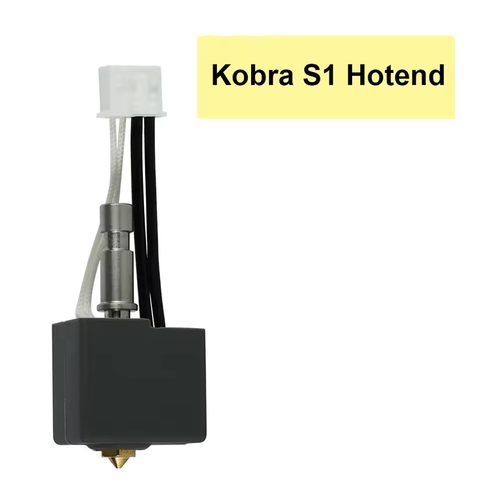 HIKUDIY 0,4 mm Kobra S1/Kobra S1 Combo Hotend, extruder-printkop met 0,4 mm mondstuk van gehard staal, 0,4 mm messing mondstuk en siliconen sok voor Anycubic Kobra S1/Kobra S1 Combo 3D-printer