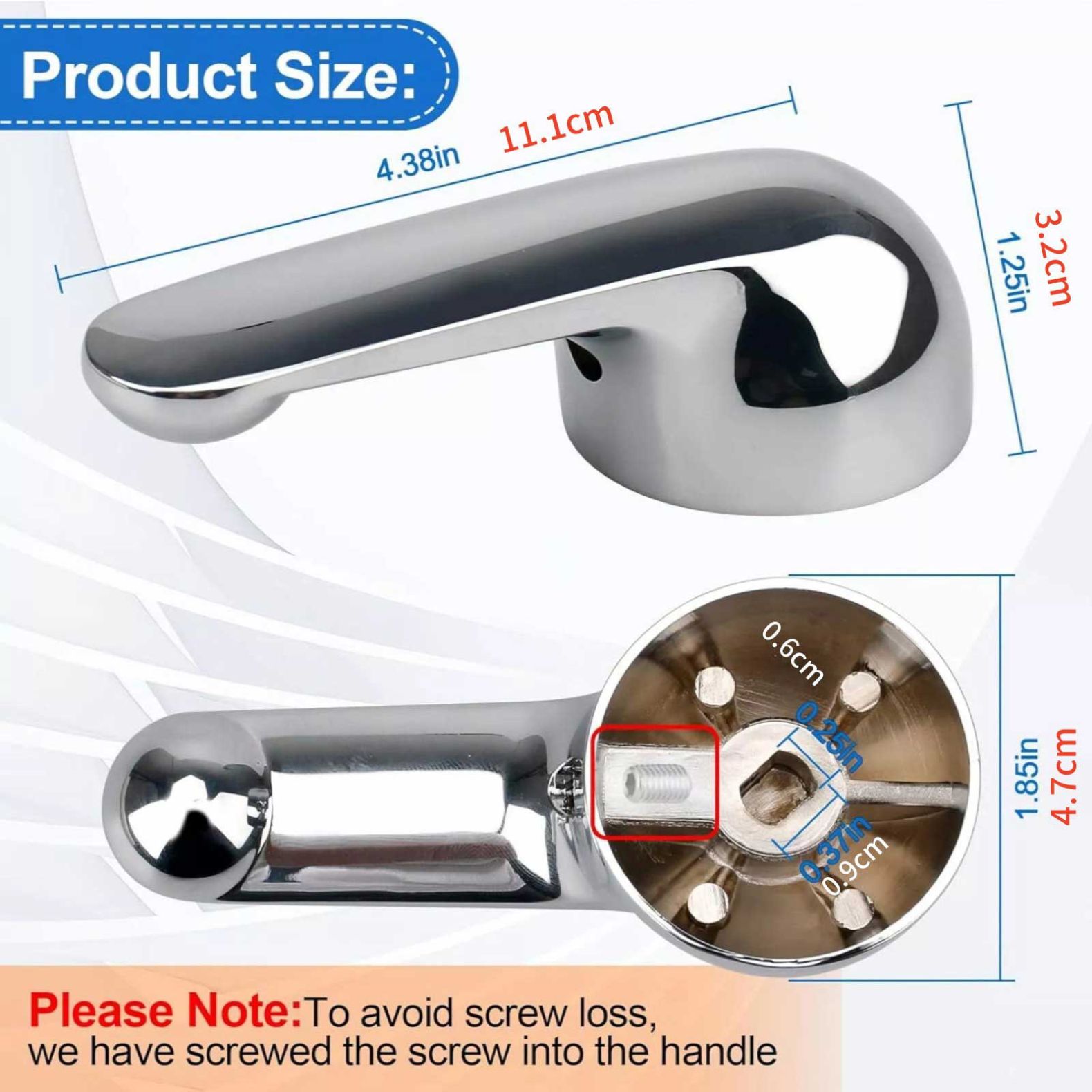 H79 Faucet Handle – Metal Lever Replacement For Delta 1300/1400 Series Tub & Shower (Includes Screw & Wrench)