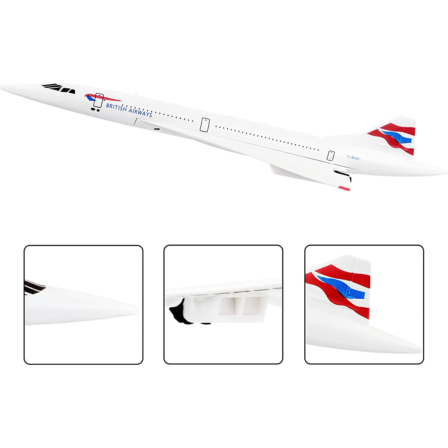 BluWinds 1/400 British F-BVFB Concorde – Druckguss-Flugzeugmodell Aus Metalllegierung – Sammlerstück Mit Ständer