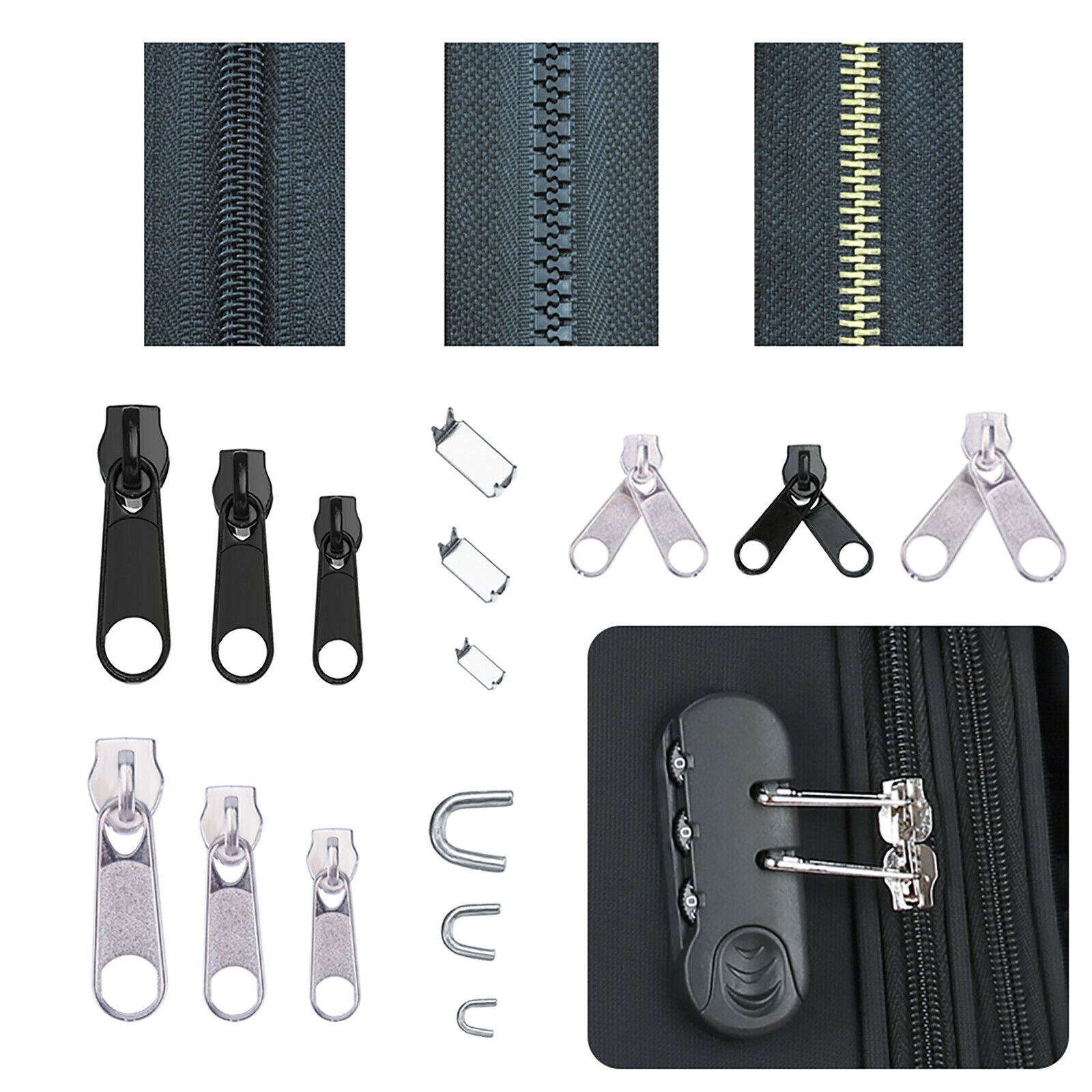 85-Piece Zipper Repair Kit - Fix Sliders, Replace Zips On Jackets, Bags & More