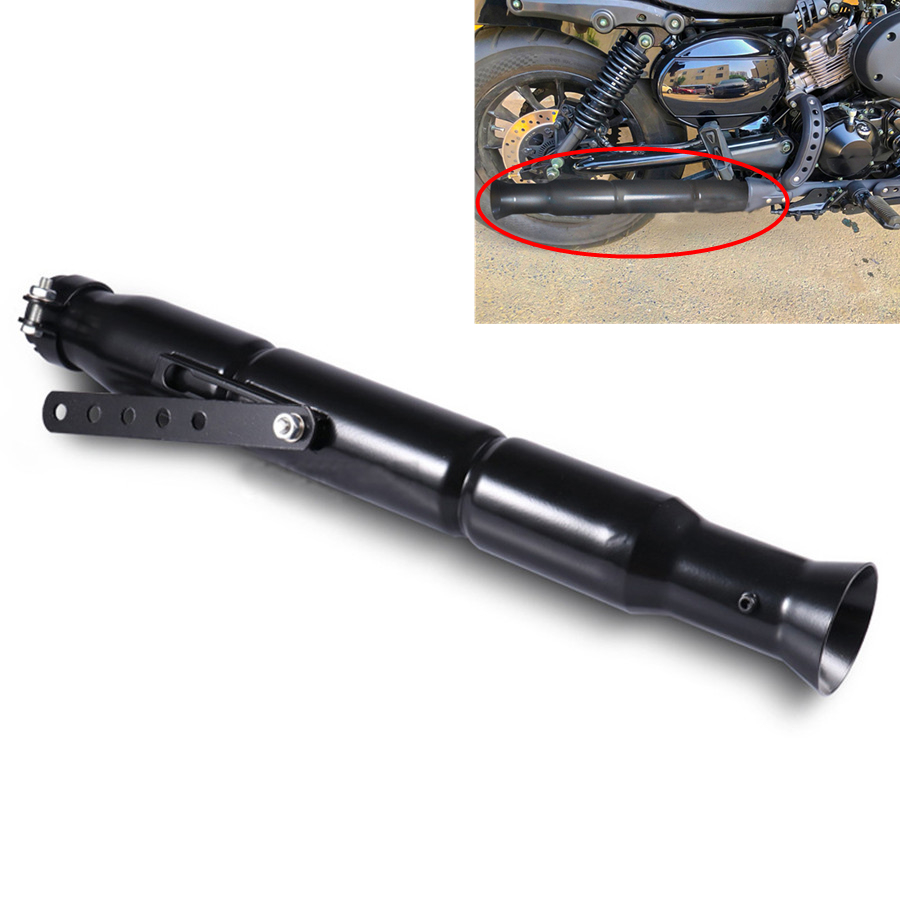 Black Iron Pipe 5mm Motorcycle Exhaust Muffler Silencer Kit For Chopper Bobber Ebay