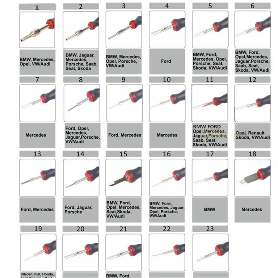 23Pcs Car Wire Terminal Connector Release Removal Set Crimp Pin