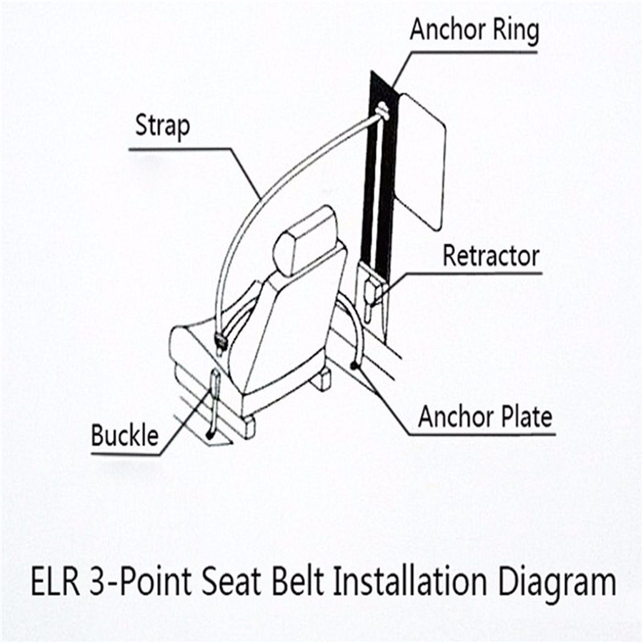 Universal 3 Point Retractable Car Seat Belt Lap Shoulder Adjustable ...