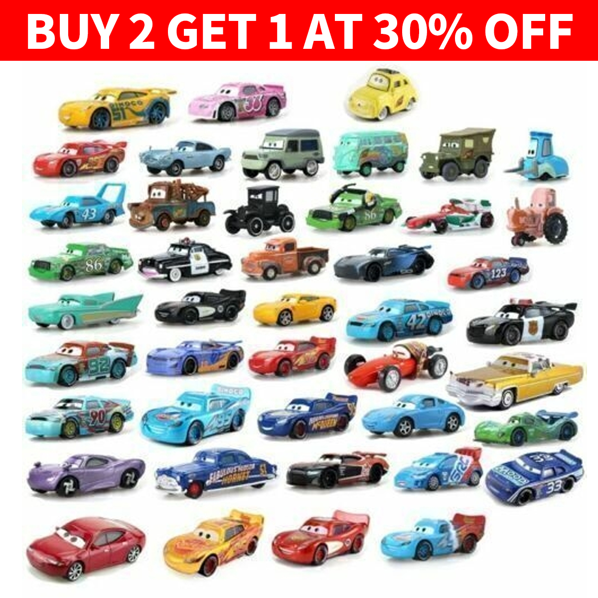 Original Disney Pixar Cars 2 Race Car Metal 1:55 Diecast #1 Choose