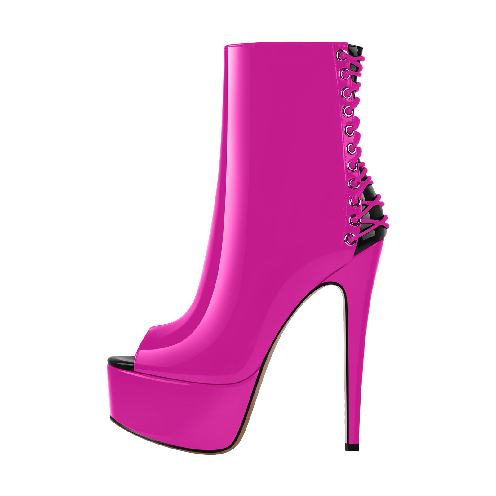Women's Sexy Platform Peep Toe Patent Leather High Heel