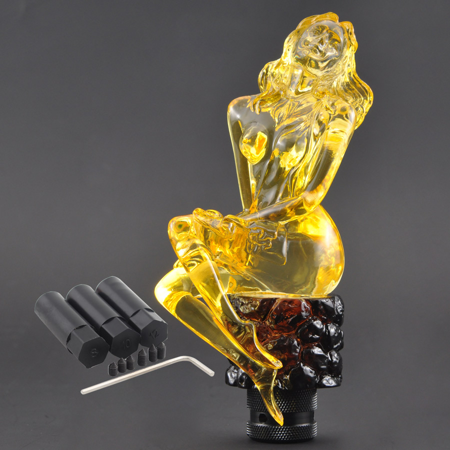 Yellow Sexy Girl Lady Car Manual Gear Stick Shift Knob Shifter Lever 