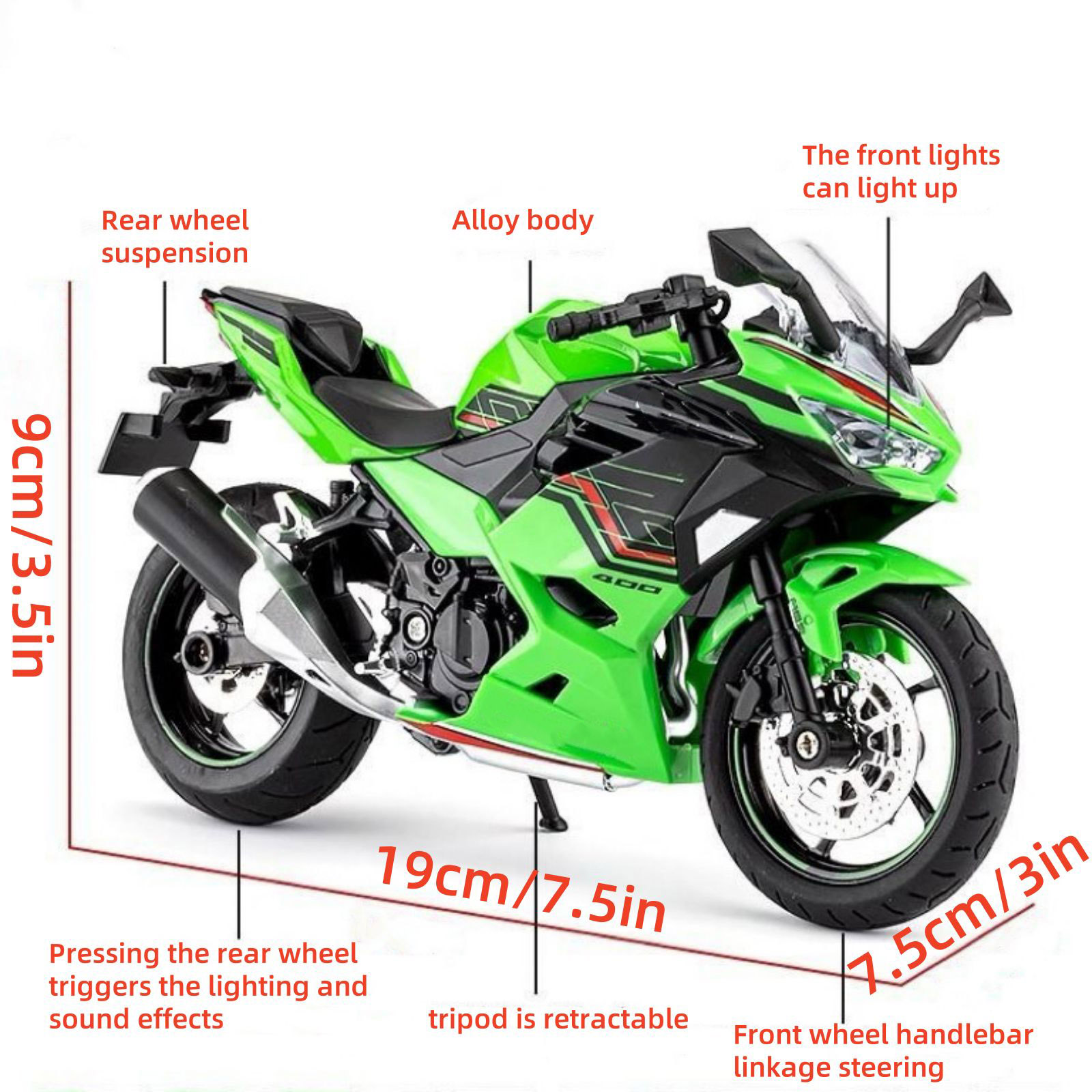 1/12 For Kawasaki Ninja 400 Motorcycle Model Gift For Motorcycle