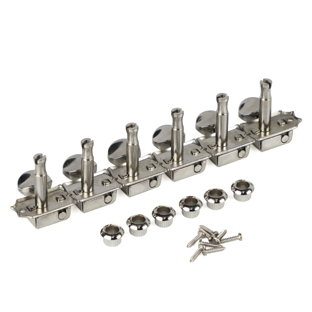 NEW Nickel Vintage Fender Strat Guitar Tuning Pegs 6 In-Line 6R Machine ...