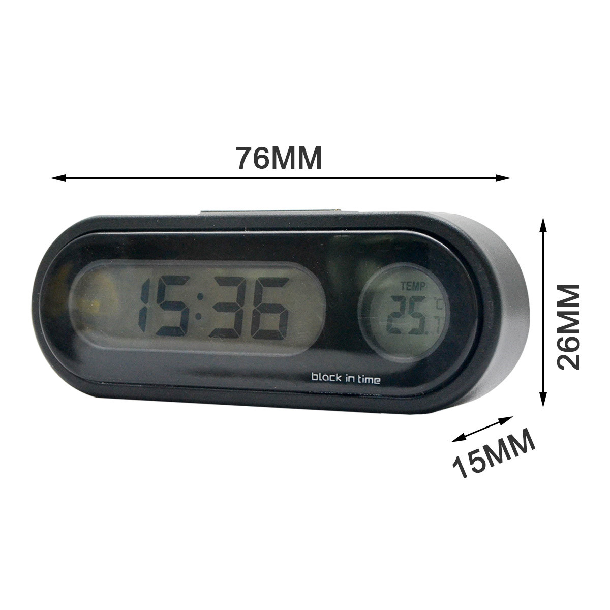 MACHSWON Car Clip-on Digital LCD Thermometer Backlight Clock for Bicycle Motorcycle Auto Moto Truck
