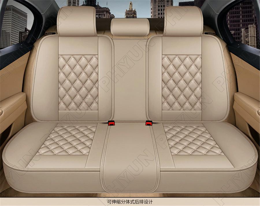 Beige Universal Seat Covers Leather Seat Cushions Luxury Seat