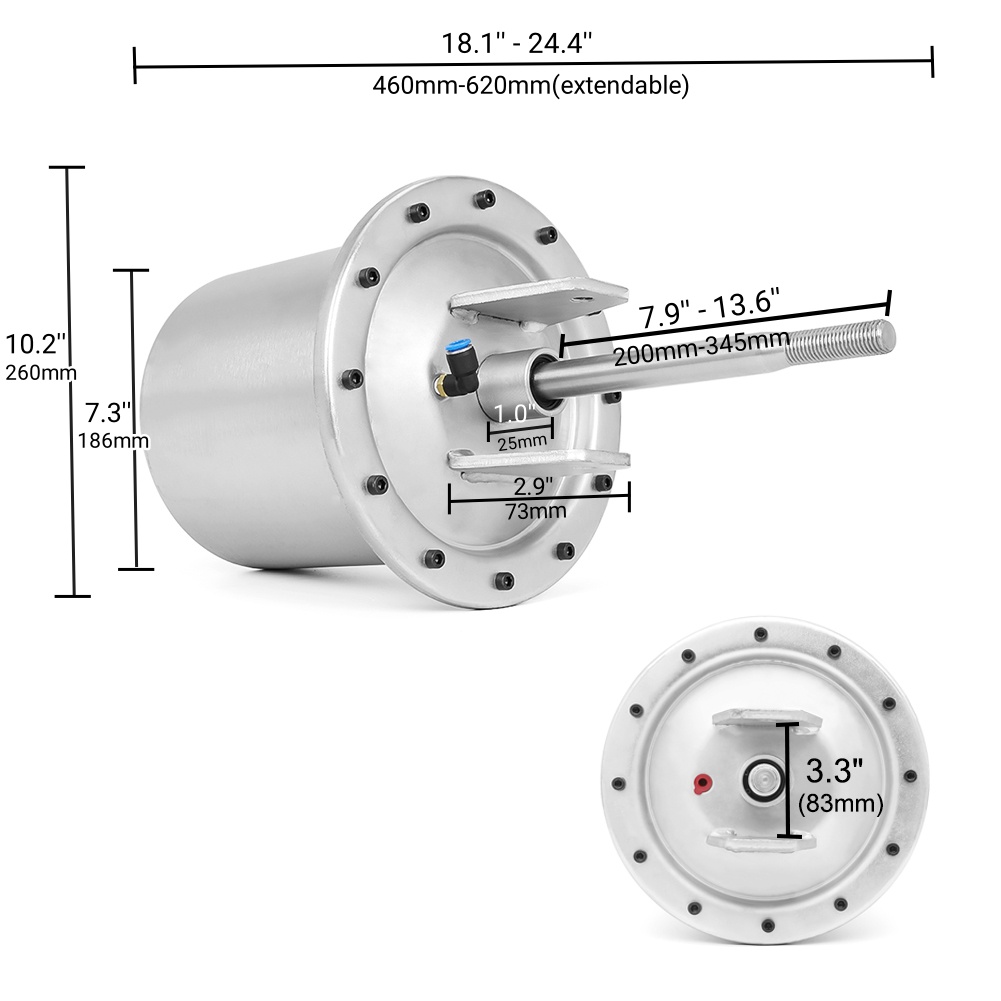 Universal Tire Changer Bead Breaker Cylinder Fully Assembled Stainless