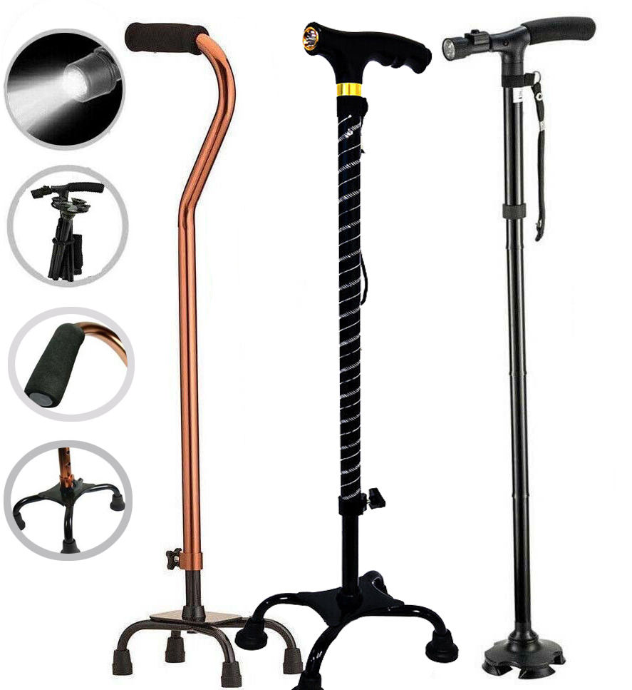 【新品】Reha tech 光る杖　Light Cane LC-04 Foldable Walking Cane with LED Light, Adjustable Ergonomic