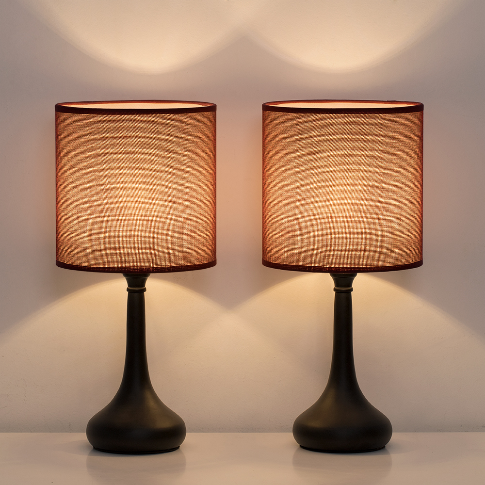 red bedside table lamps