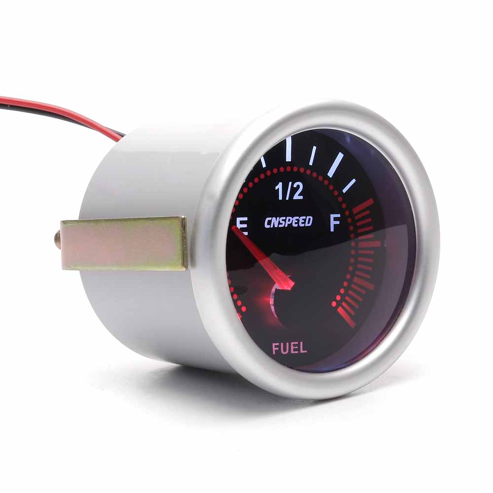 2 52mm Universal Car Fuel Level Gauge with Fuel Sensor LED Pointer Gauge