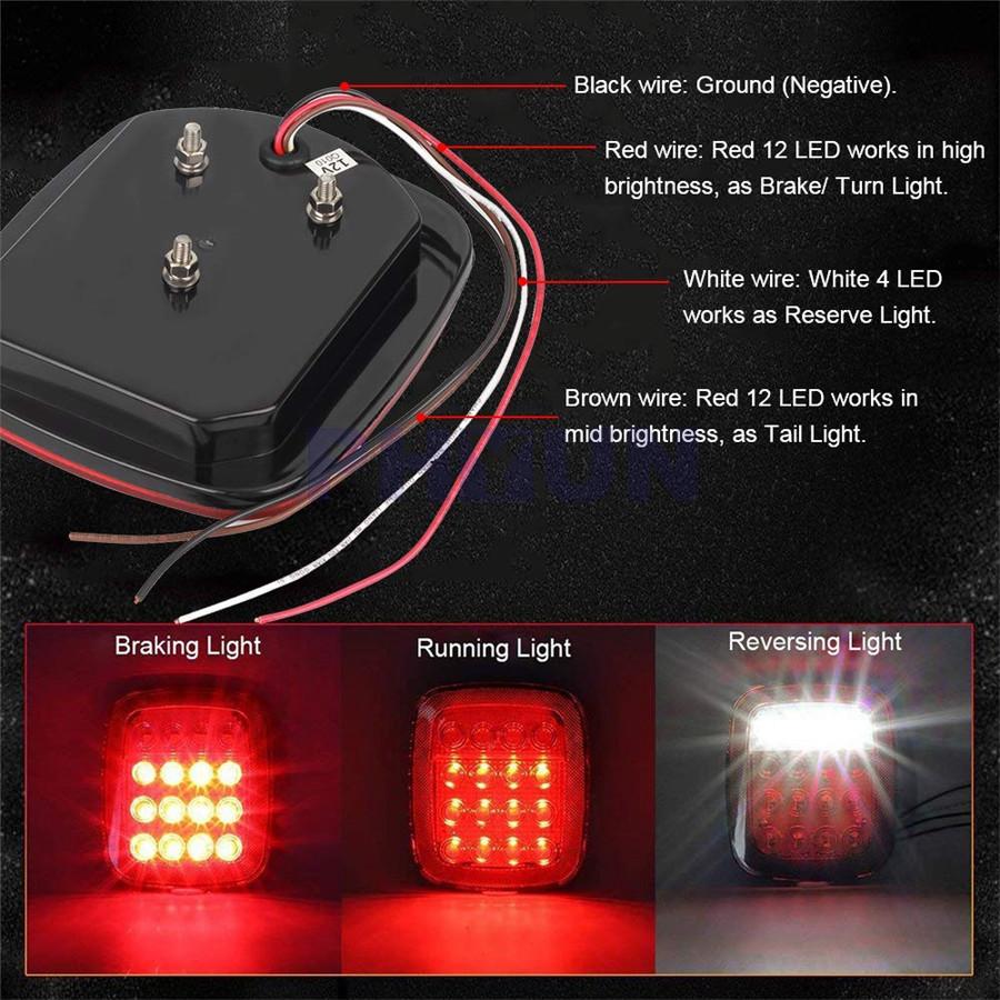 Trailer Light Kit LED Trailer Tail Light Red+White Running Lights Boat