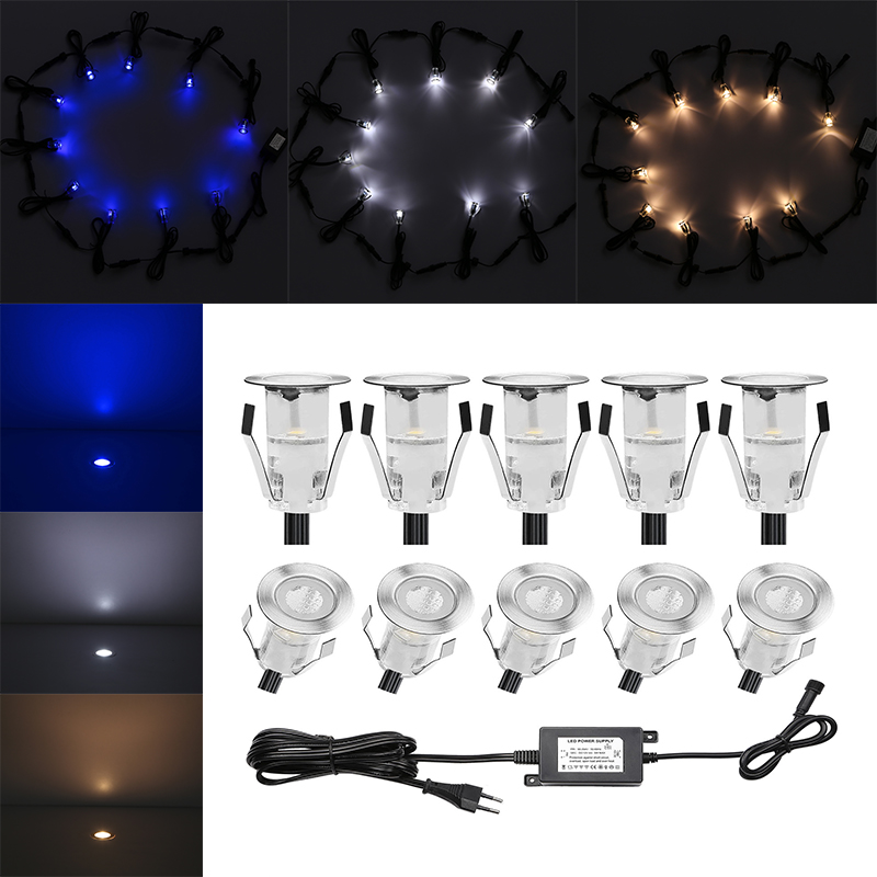 Details About 10pcs 18mm Ip67 12v Outdoor Patio Path Led Deck Stair Lights Inground Spotlights