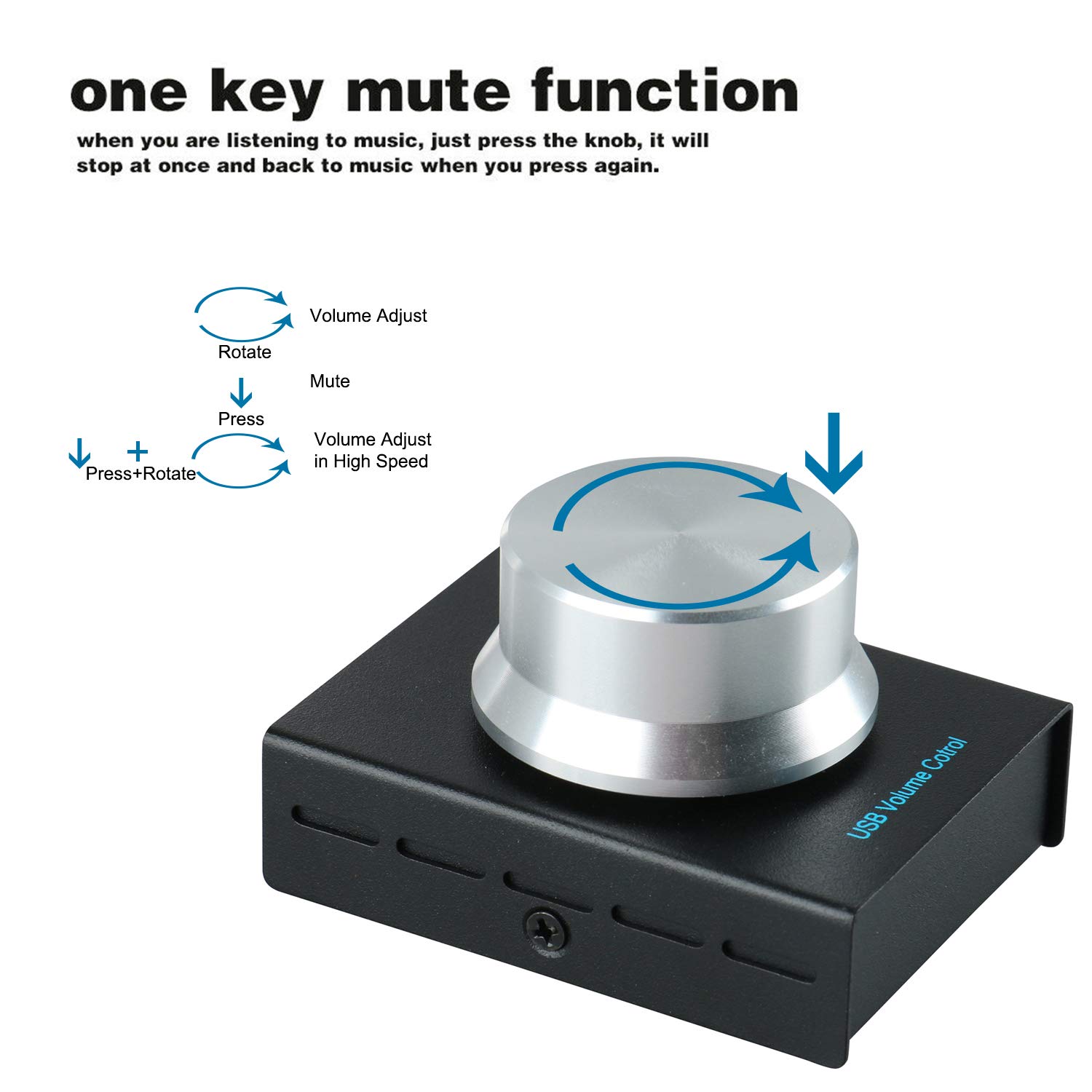 YaeCCC Aluminum USB Volume Control Knob Audio Controller Knob Speaker