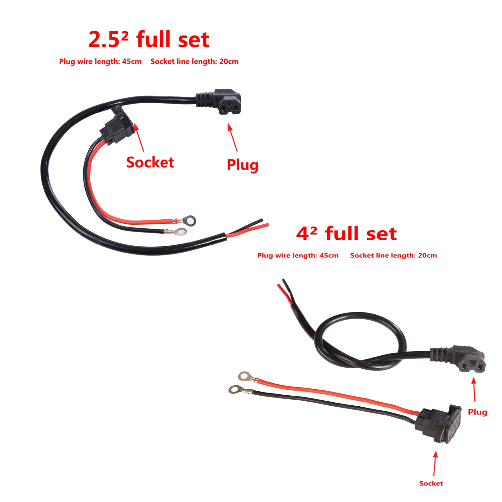 E-Bike Electric Scooter Battery Connector Plug with 12AWG Cable Charging  Socket*