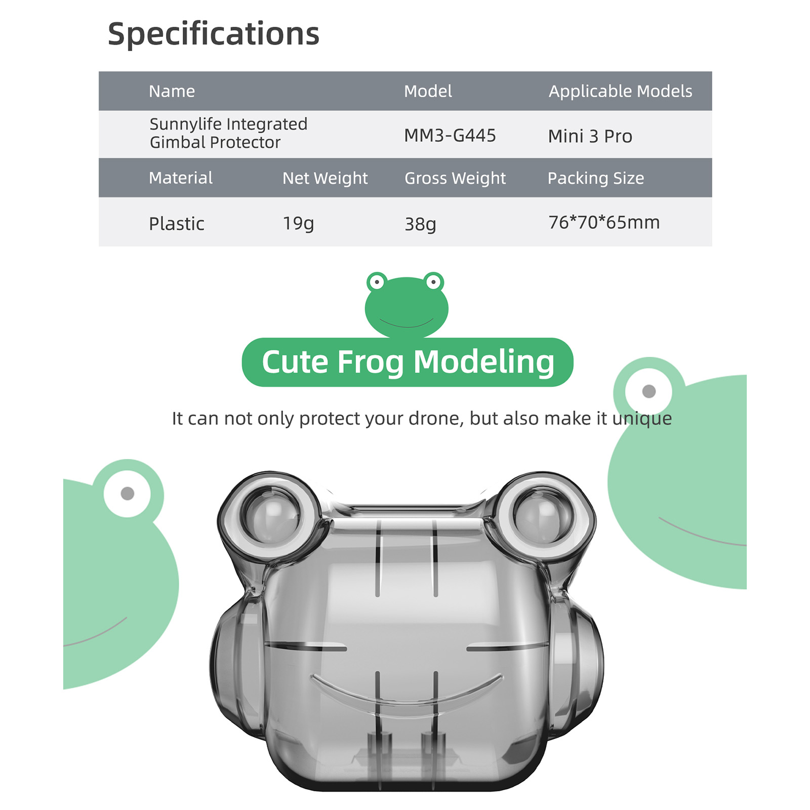 DAGIJIRD Gimbal Protector Cover Lens And Sensors Protection Cover Dust-Proof & Anti-Scratch Lens Hood Protective Cap For DJI Mini 3 Pro Drone