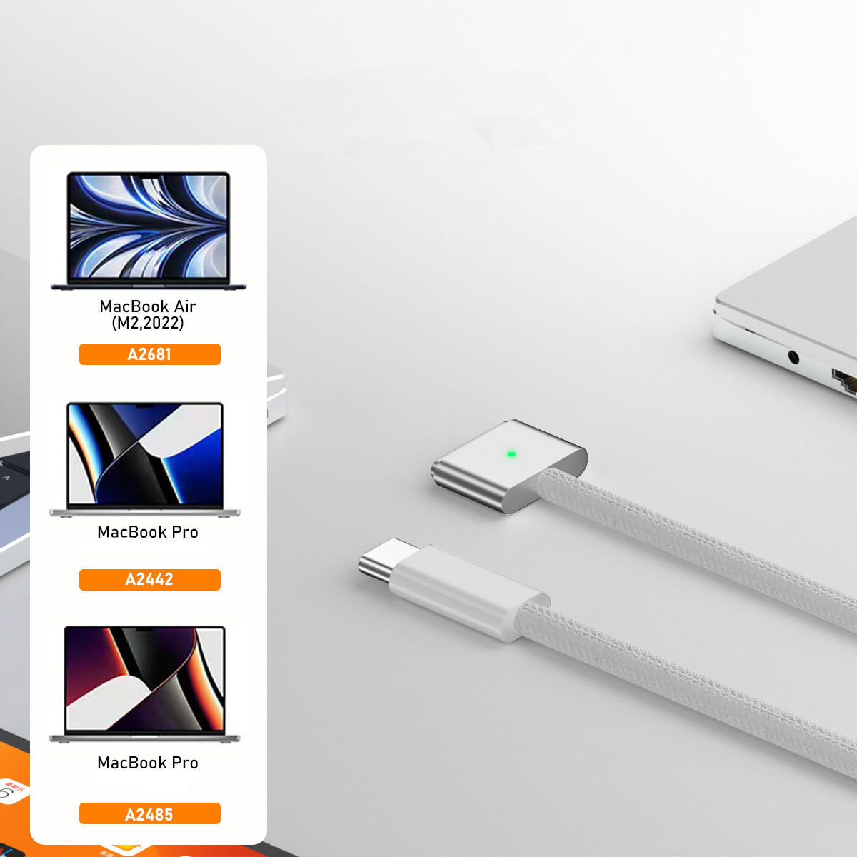 140W Type C to Magsafe 3 Magnetic Charger Charging Cable For