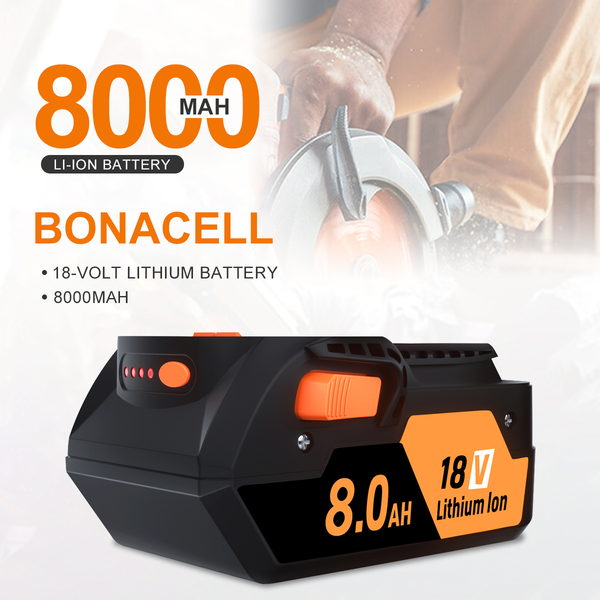 PACK For Ridgid R840087 8.0Ah Lithium Battery Rigid 18 Volt PACK For Ridgid R840087 8.0Ah Lithium Battery Rigid 18 Volt