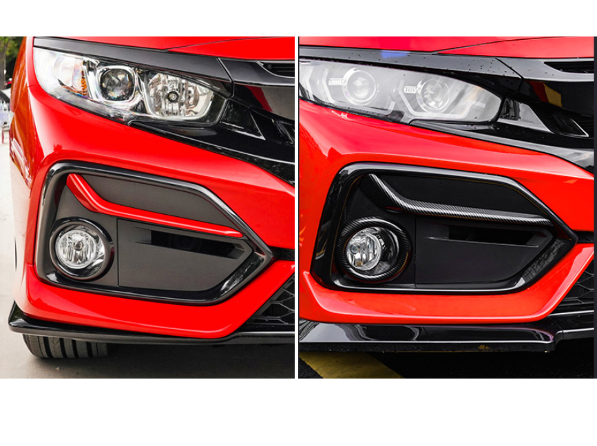 For 20202021 Honda Civic Hatchback Carbon Fiber Front Fog Lamp Light Strip Trim eBay