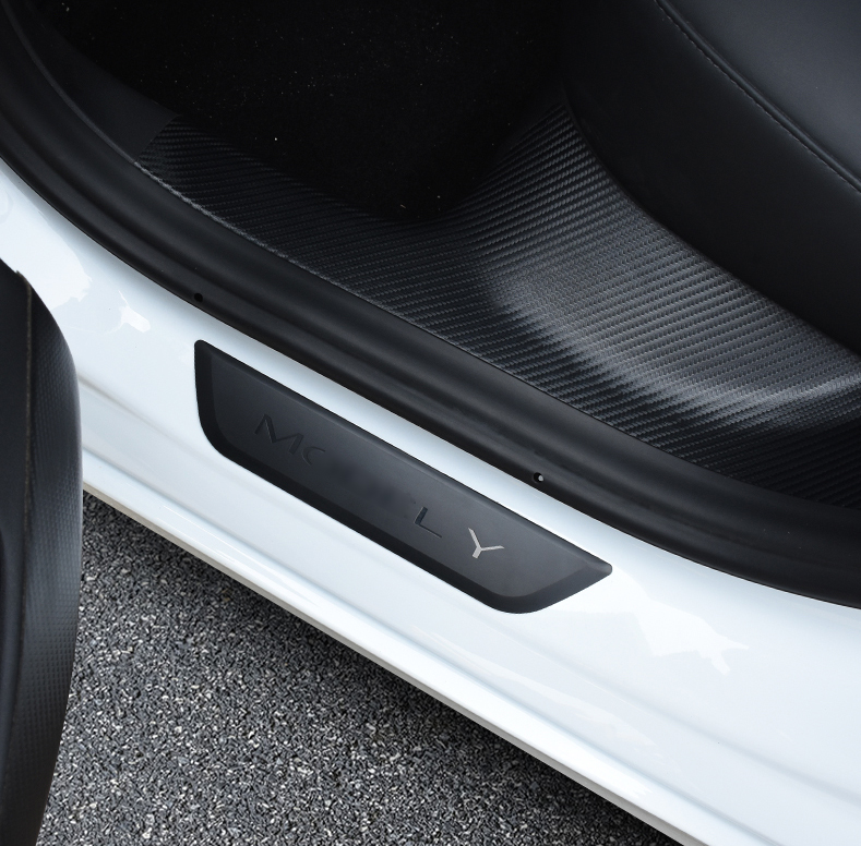2pcs ABS Rear Door Sill Guards For Tesla Model Y 2020 ~ 2021 Rear