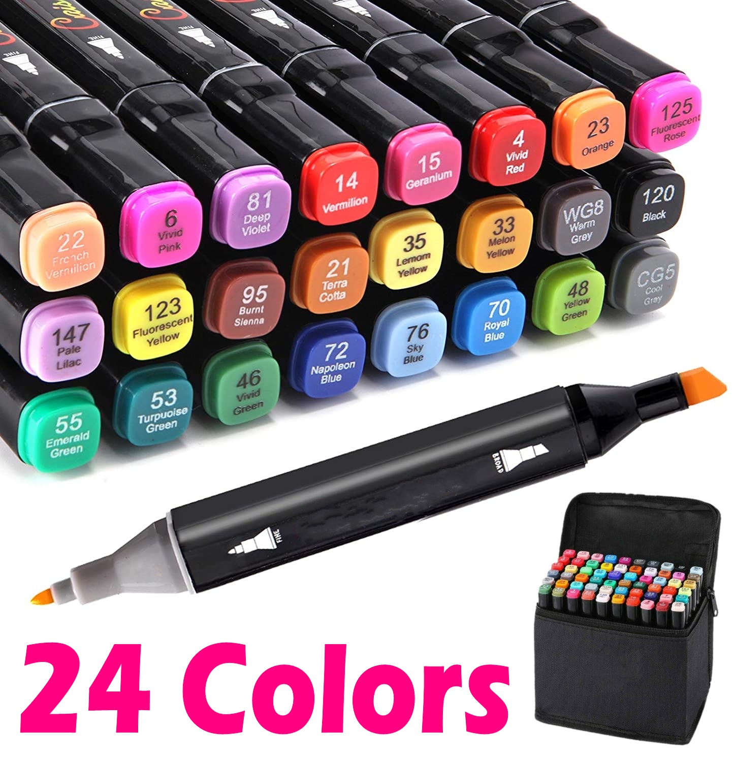 24pcs Mixed Color Marker Set