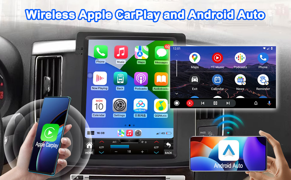 Wireless Apple CarPlay and Android Auto