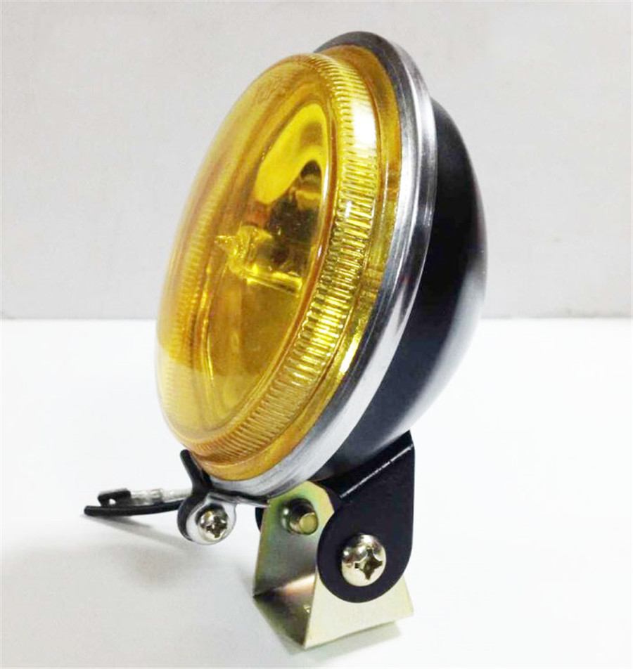 Yellow 12V 55W Halogen DRL Round Drive Daytime Running Light Bright Car ...