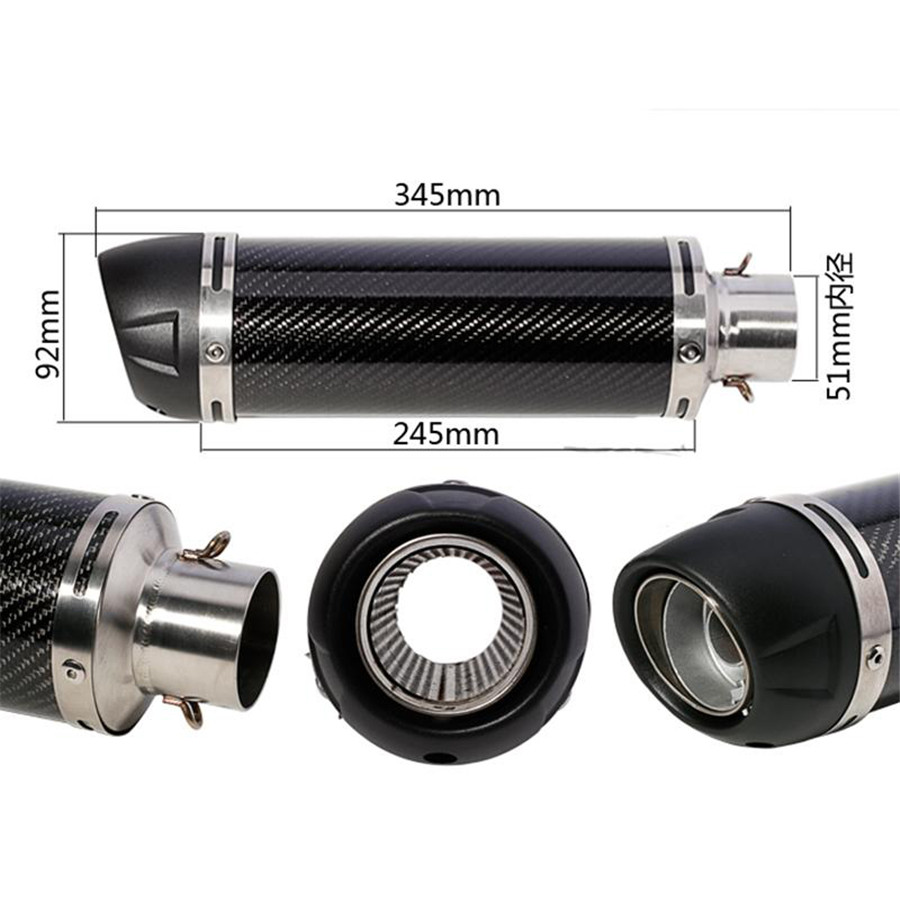 Universal Schwarz Motorrad Auspuffrohr Auspufftöpfe Auspuff 345mm ...