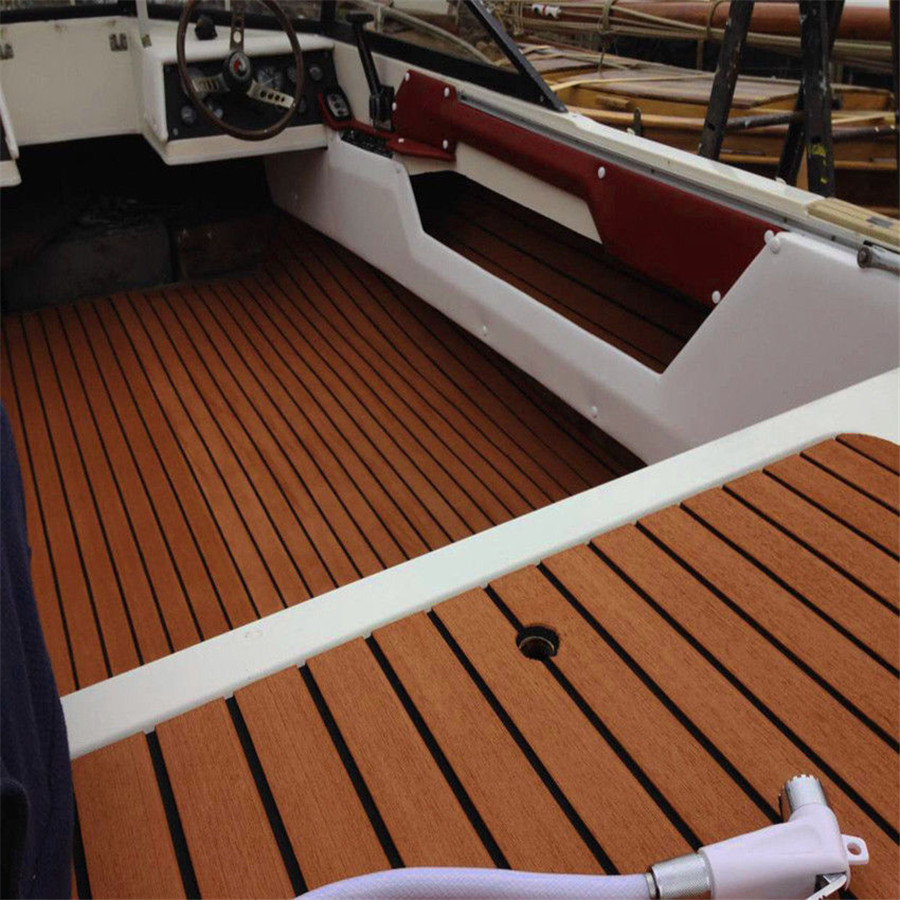 EVA Foam Teak Look Resilience Floor Mat For Yacht Boat Car Decking Self ...