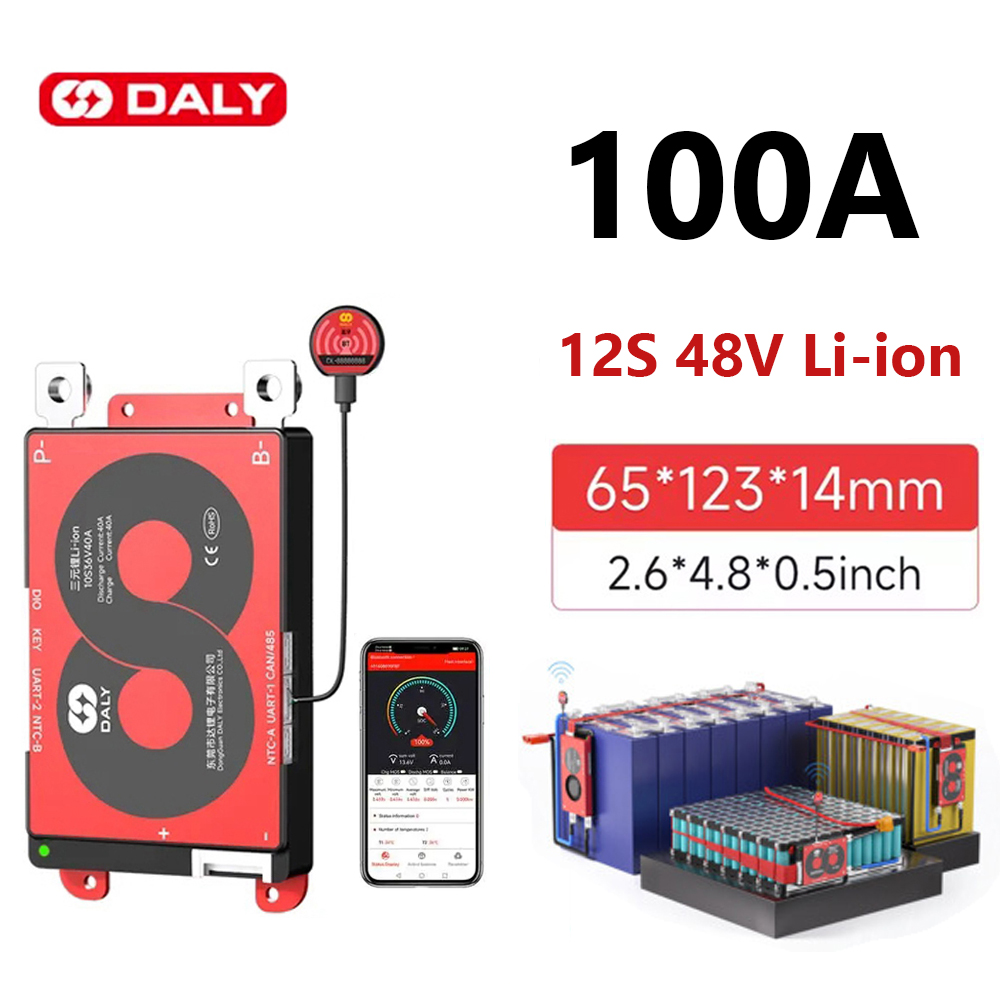 Daly Smart BMS with NTC 12S 48V 100A Li-ion Battery with Balance +