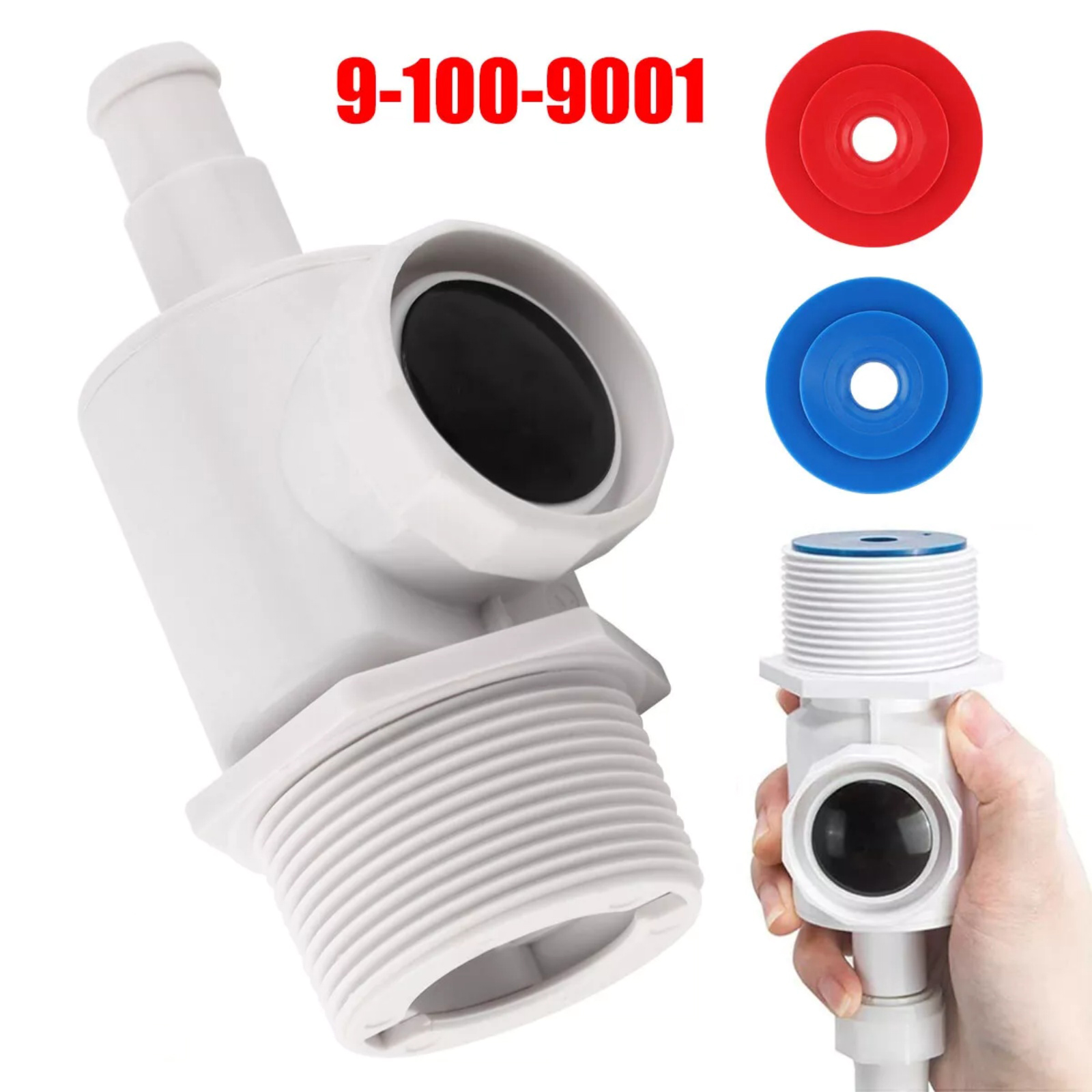 Kit Raccordo A Parete Per Pulitore Piscina Polaris 180/280/380 - Ricambio 9-100-9001 Con Valvola Di Sicurezza E Dischi Di Flusso - 3