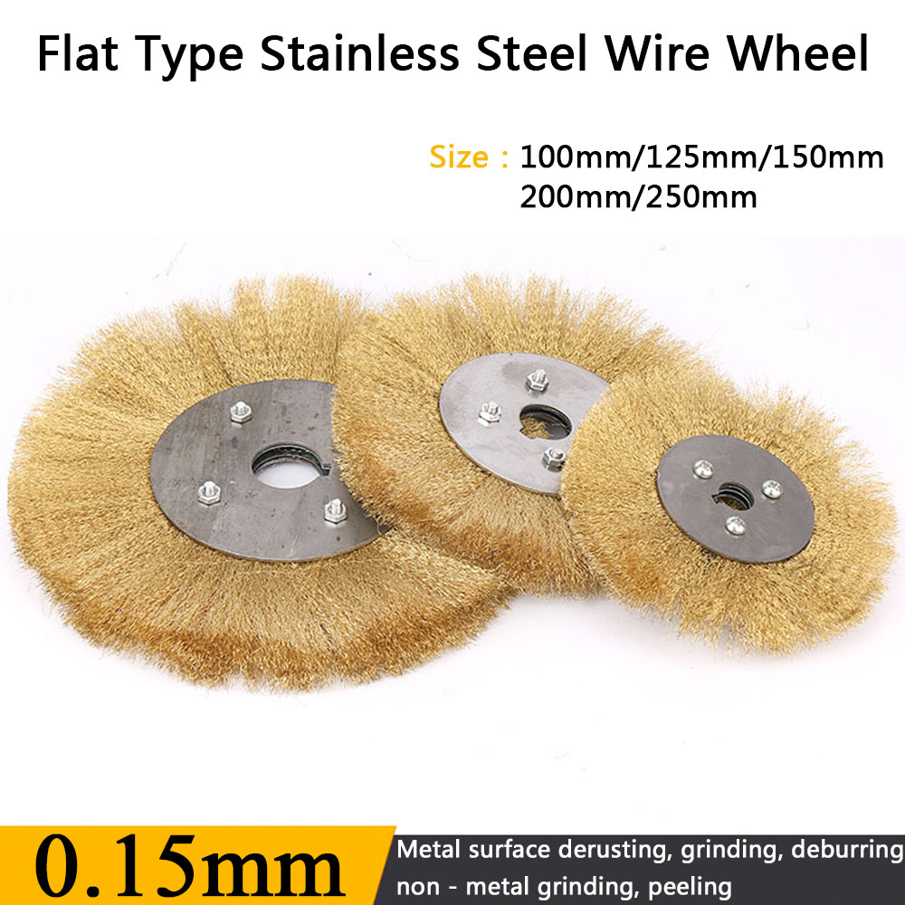 4/"~10/" Soft Copper Wire Wheel Flat Grinding Brush Polishing Tool for Deburring