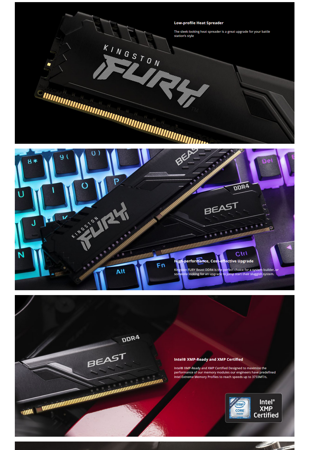 FURY Beast 32GB (2x16GB) DDR4-3200 MHz KF432C16BBK2/32 Desktop