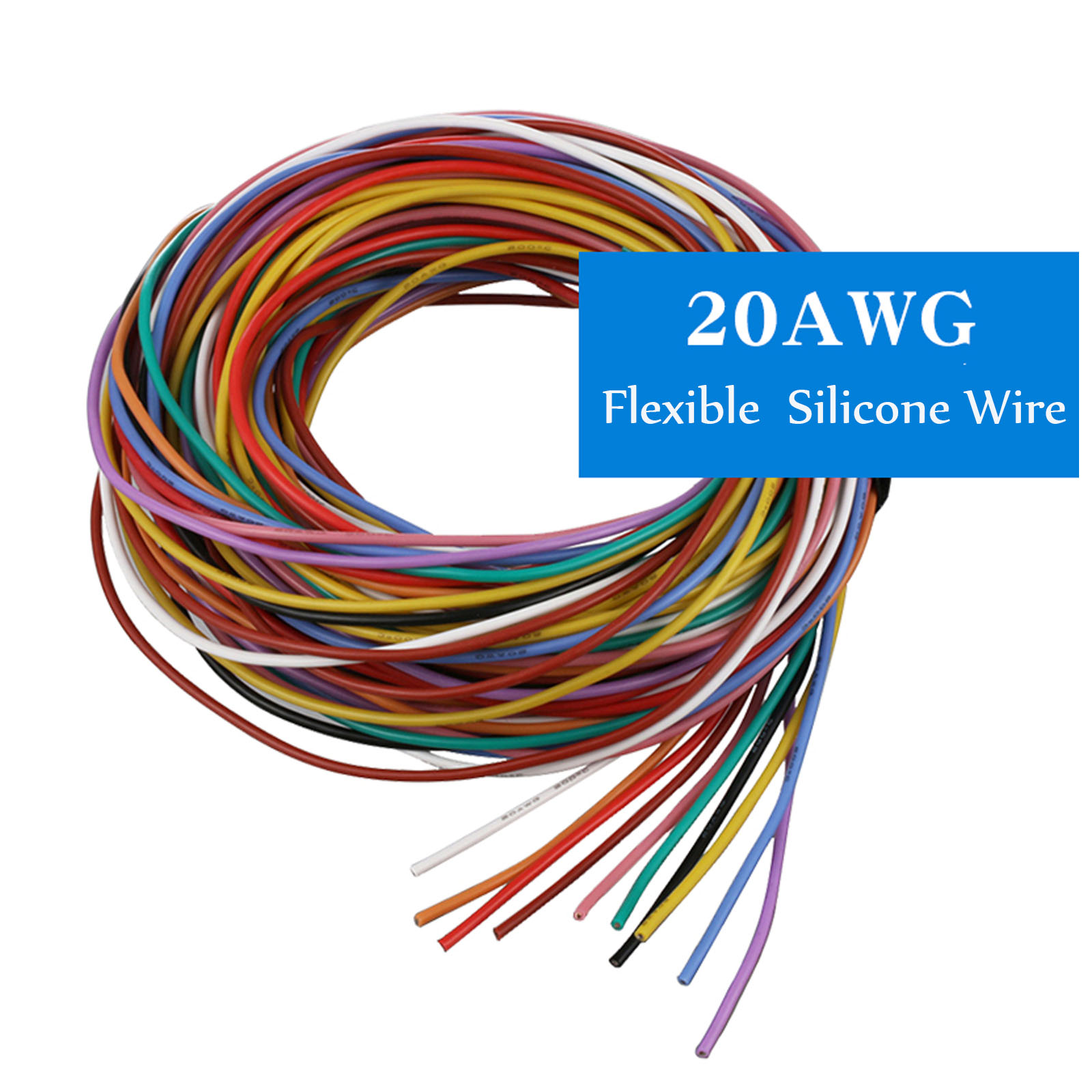 Cable el/éctrico Cable de silicona Cable de alta temperatura Resistente a la temperatura Suave y flexible Rojo Negro Cobre Trenzado 10AWG 12AWG 14AWG 16AWG 18AWG 20AWG 22AWG 20AWG
