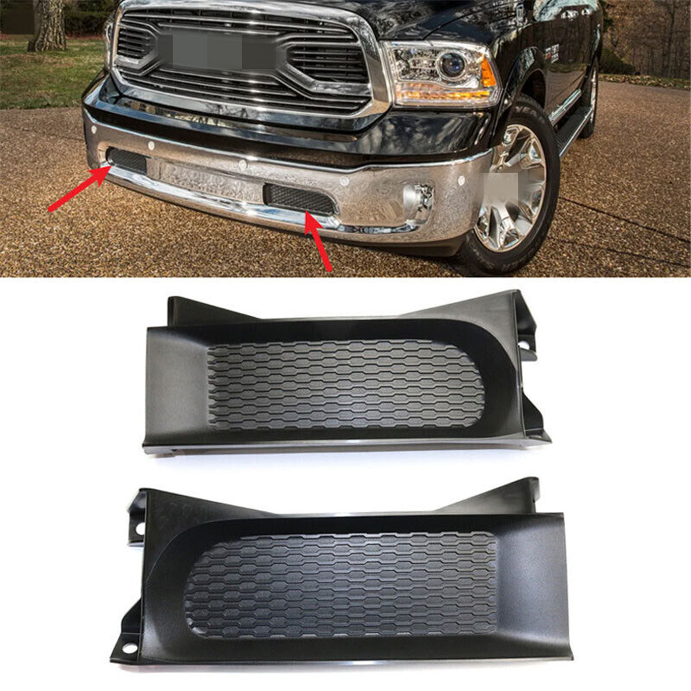 Car Front Bumper Trim Fog light cover ABS LH&RH For 2013-18 Ram