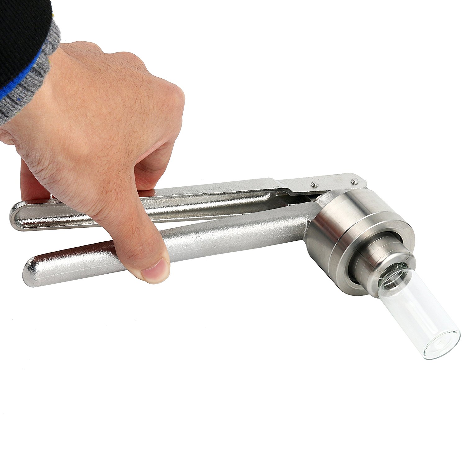 100x 10ml Vials & Stopper & Caps + 20mm Manual Vial Crimper Hand