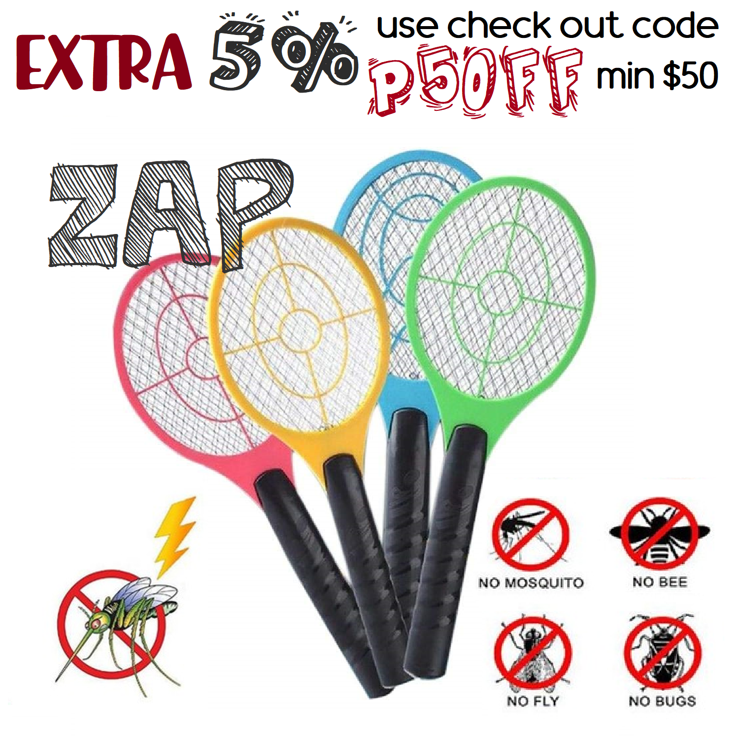 insect killing tennis racket