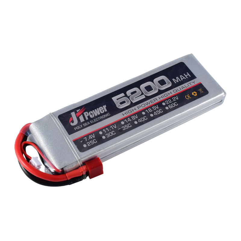 Battery 7.4V 5200mAh Lipo Battery Dean T Plug 2S 35C For RC Model