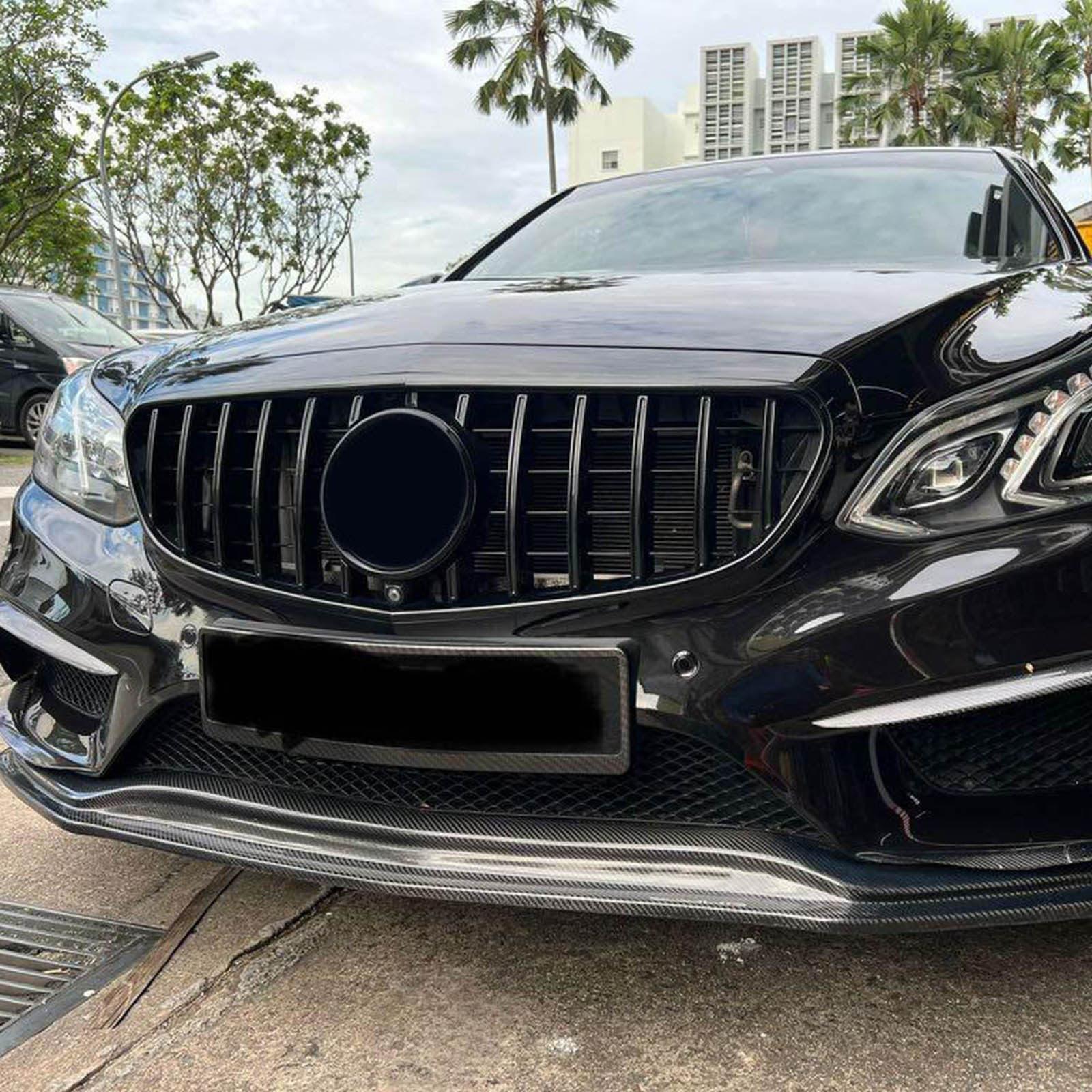 Black GT Style Front Grille For Mercedes-Benz W212 E300 E350 E400