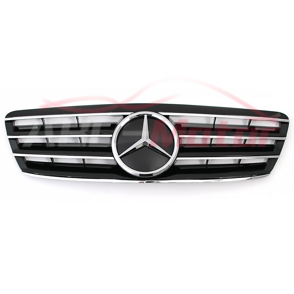 Chrome Black Sport Style Grille For Benz C-Class W203 2001-07 C200