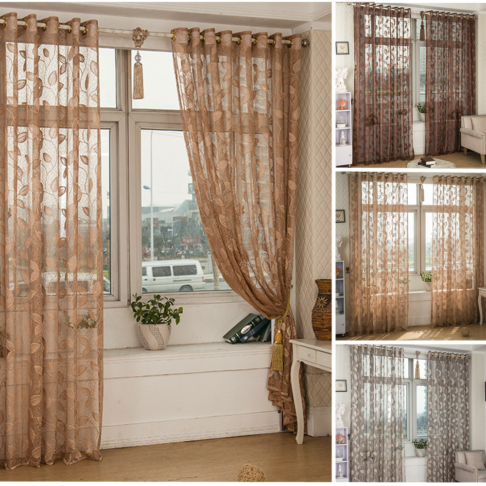 Curtains Blinds Curtains Pelmets Vintage Leaves Printing