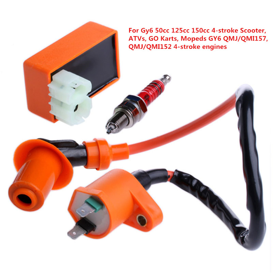 Heitune 6Pins CDI Adjustable DC Performance Spark Plug Coil for GY6 50cc 250cc Scooter Moped ATV Part