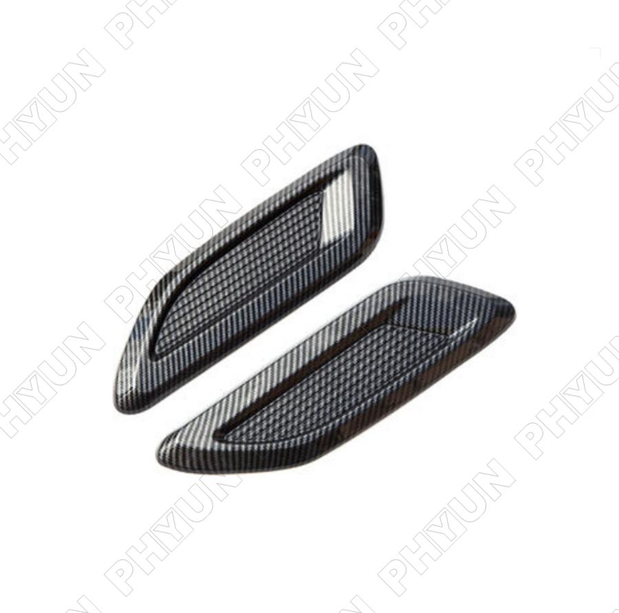 2×Car Decorative Air Flow Intake Hood Scoop Vent Bonnet Cover Carbon