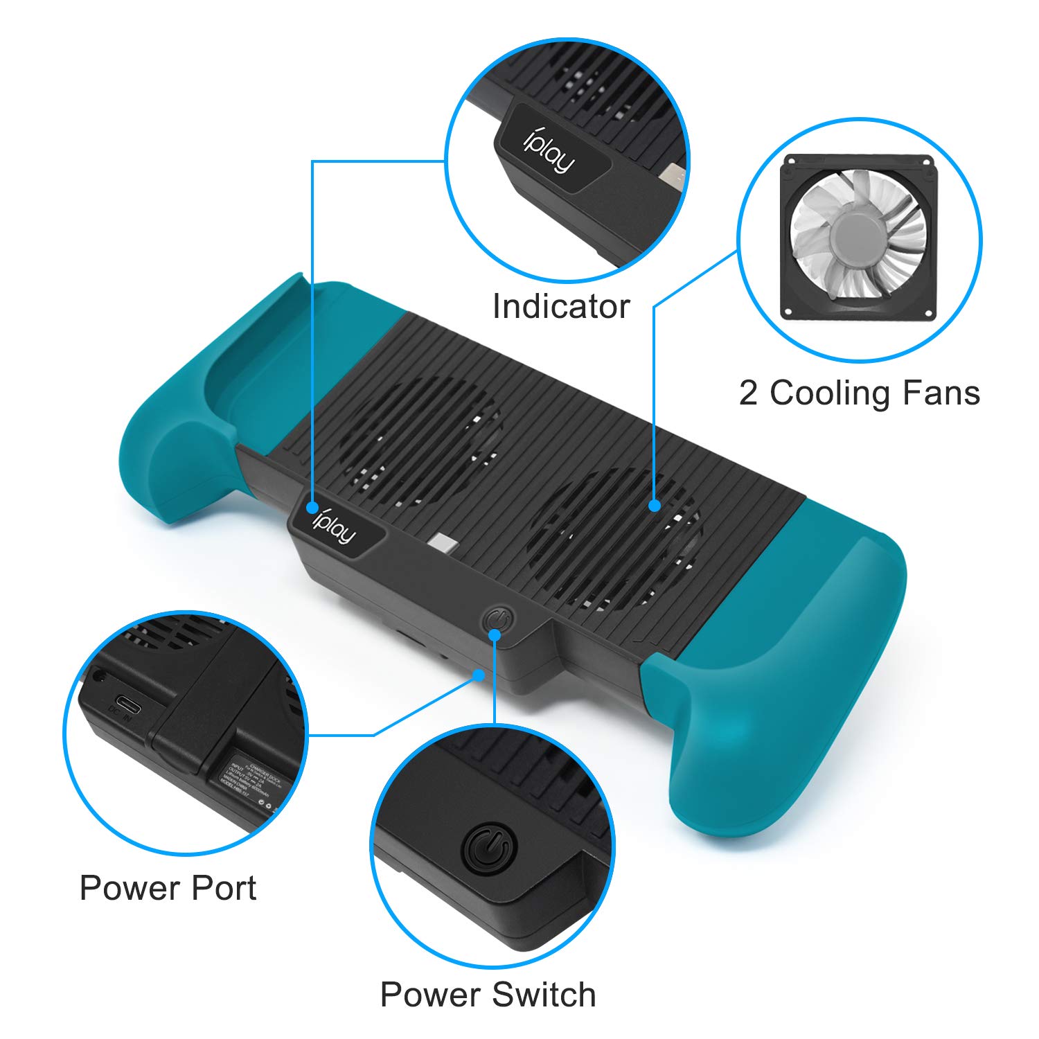 Cooling Charging Grip for Nintendo Switch Lite With Charger Stand