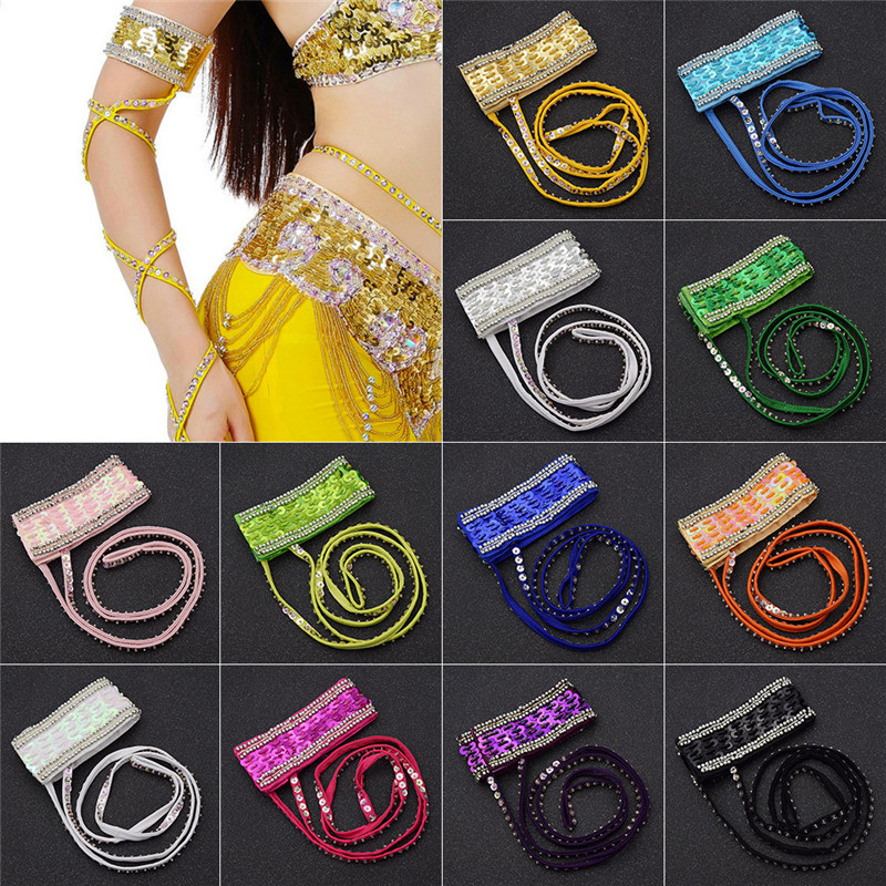 Sequins Belly Dance Armband Arm Sleeve Oriental Dance Accessories Charm 12colors