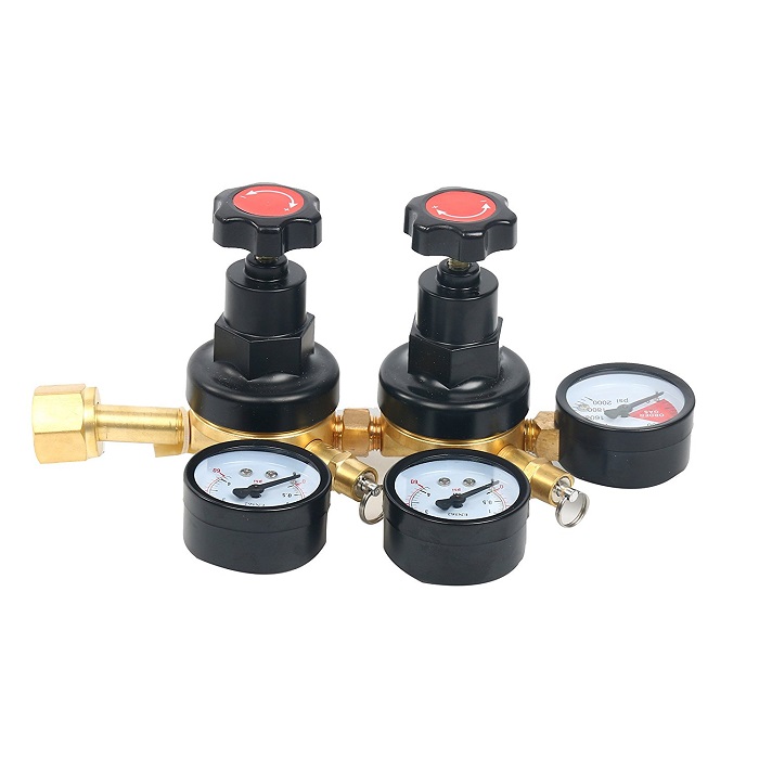 Dual product Pressure Kegerator CO2 Regulator With Permanent quadring