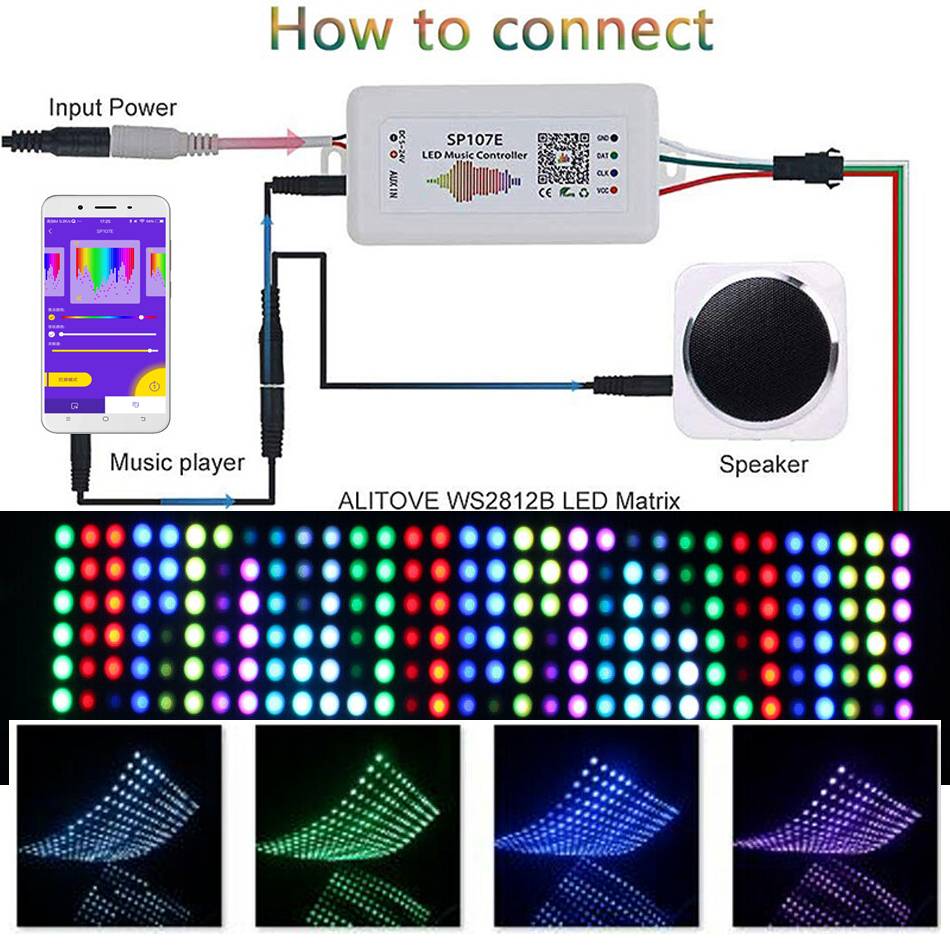 WS2812B RGB LED light Panel Module 8x8 16x16 Pixels With